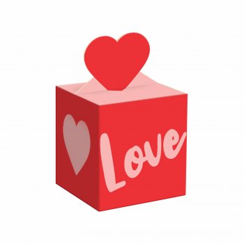 Caixa Surpresa Chocolove 7cmx7cmx7cm 8pç Rosa/Vermelho