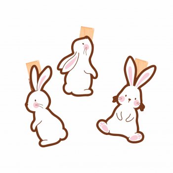 Decorativo Prendedor Carinho e Docinho Pequeno Branco