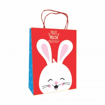 Sacola Kraft Caça Aos Ovos 16cmx13,5cmx07cm 10pçs Vermelho/Azul