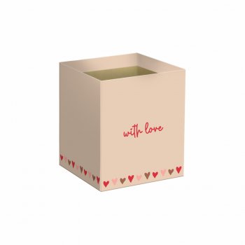 Cachepot Quadrado My Valentine 11cmx11cmx11cm 10pc Natural