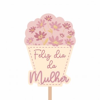 Pick MDF Cecília 68mmx96mm 1pç Barbante/Rosé