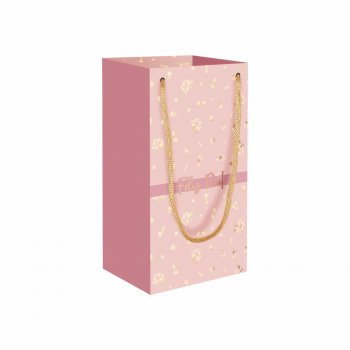 Sacola Duplex Cecília c/ Hot Stamping 26cmx13,8cmx11cm 4pç Rosé Claro/Rosé