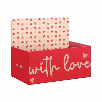 Caixa Display My Valentine 21cmx9cmx12cm 1pç Vermelho/Natural