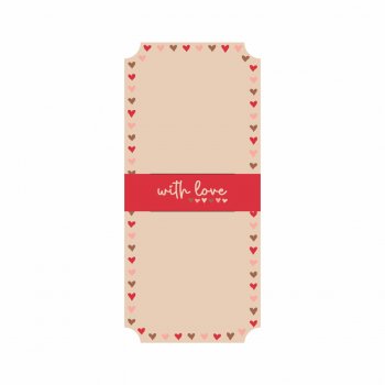 Cartão p/ Flores My Valentine 14,5cmx32cm 6pçs Natural/Vermelho