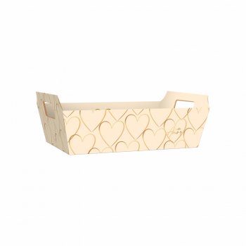 Bandeja Vintage Modern Love 32cmx23cmx10cm 4pc Barbante/Ouro