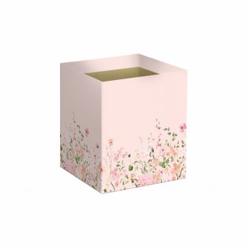 Cachepot Quadrado Blossom 11cmx11cmx11cm 10pc Coral Claro
