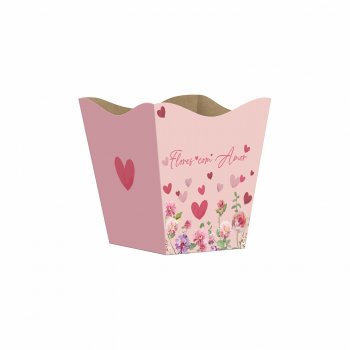 Cachepot Vintage Flores Com Amor Pequeno 10pc Rosé