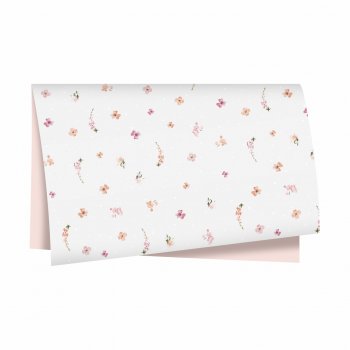 Poli Dupla Face Blossom 68cmx65cm 25fls Branco/Coral Claro