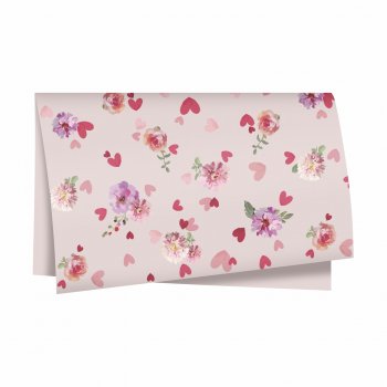Poli Dupla Face Flores Com Amor 68cmx65cm 25fls Rosa Pó