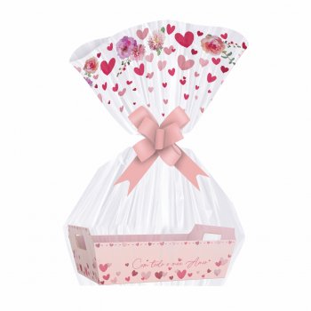 Saco Poli Flores Com Amor 60cmx88cm 25pç Multicor