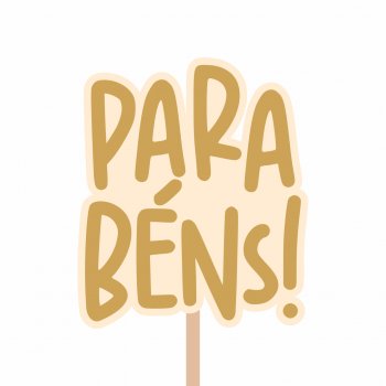 Pick MDF Parabéns 62mmx74mm 1pç Barbante