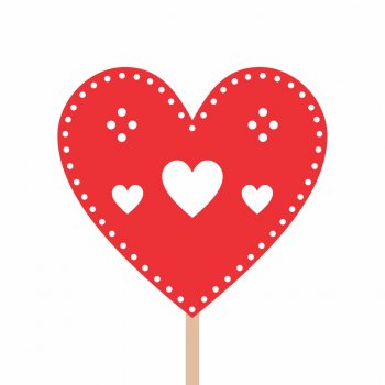 Pick MDF Laise Coração 72mmx67mm 1pç Vermelho
