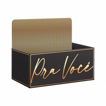Caixa Display Pra Você c/ Hot Stamping 27,5cmx11,5cmx18,5cm 1pç Preto/Ouro