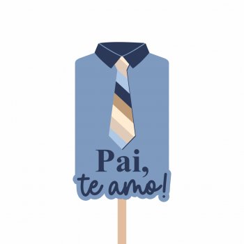 Pick MDF Pai Te Amo 59mmx96mm 1pç Azul