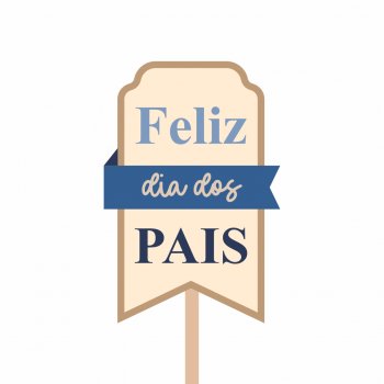 Pick MDF Feliz Dia dos Pais 95mmx64mm 1pç Barbante