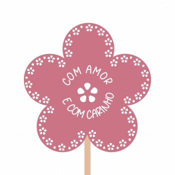 Pick MDF Flor Laise 75mmx76mm 1pç Rosé