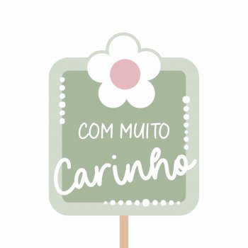Pick MDF Com Muito Carinho 62mmx76mm 1pç Verde Chá