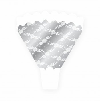 Bouquet Taça Lace 44cmx9cmx50cm 50pc Branco