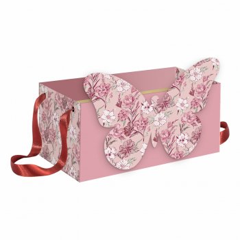 Caixa Kit Bella Flora C/Aplique 20cmx12cmx10cm 1pç Rosé
