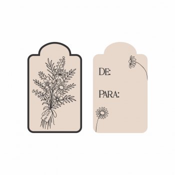 Tag Pra Você 4,5cmx7cm 10pçs Beige/Preto