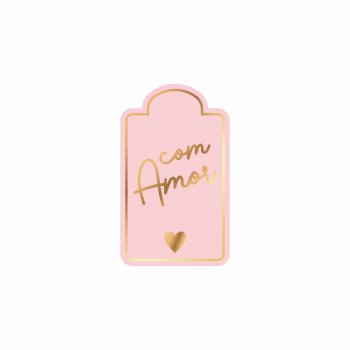 Tag Felicitá 4,5cmx7cm 10pçs Rosa Pétala