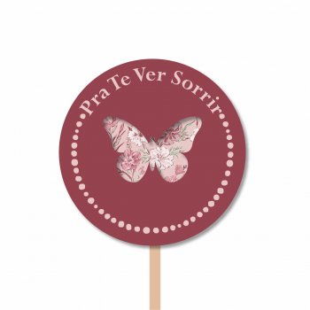 Pick MDF Pra Te Ver Sorrir 70mmx70mm 1pç Merlot