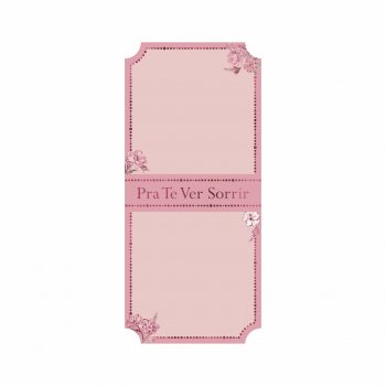Cartão p/ Flores Bella Flora C/Hot Stamping 14,5cmx32cm 6pçs Rosa Pó/Rosé